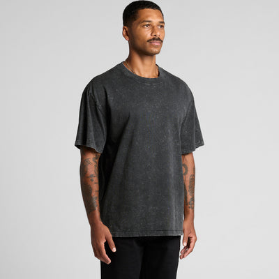 Charcoal distressed oversized t-shirt with a vintage wash design.