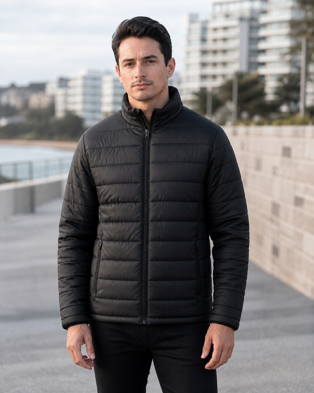 Puffer Jacket on Australian male model