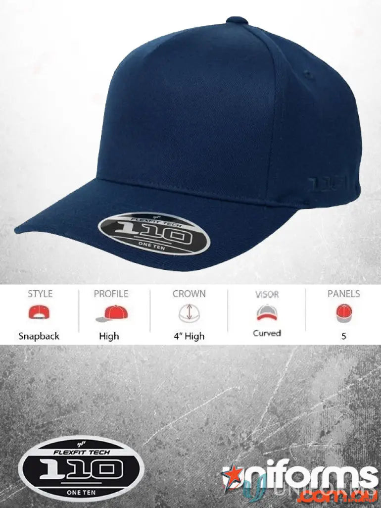 Navy blue snapback cap with perfect fit, all-day wear, ideal for work uniforms