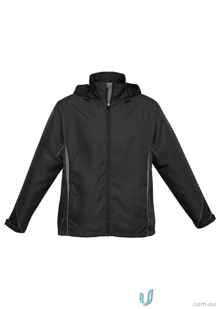 Black hooded Razor Sports Jacket J408M from Biz Collection Unisex razor jacket lineup