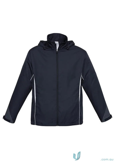Navy hooded Razor Sports Jacket J408M with white trim from Biz Collection Unisex