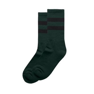 Relax Stripe Socks (2 Pairs) 1210 - Pine Green/Black