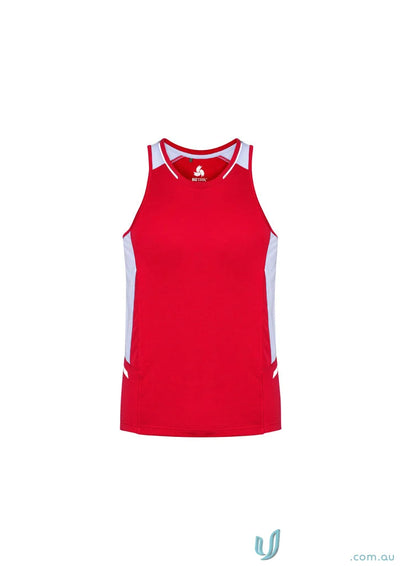Red and white Renegade Singlet SG702M biz cool micro athletic tank top for men