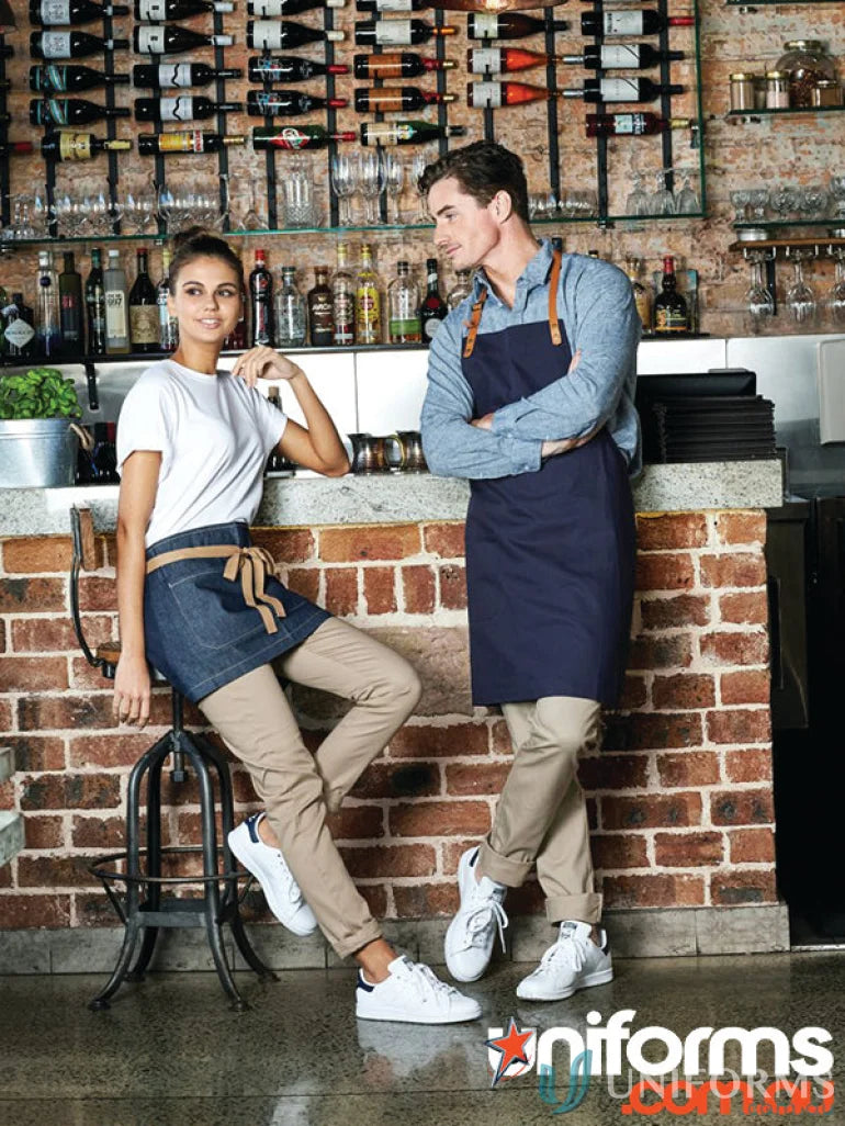 Two restaurant workers in uniform wearing Riley Chino Pant showing style and fit