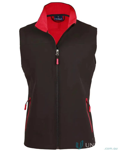 Sleeveless black vest with red lining from Winning Spirit Rosewall jk45 Rosewall soft shell vest
