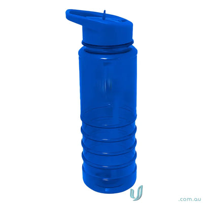 Blue plastic water bottle San Clemente 740ml Tritan with built-in straw for easy sipping