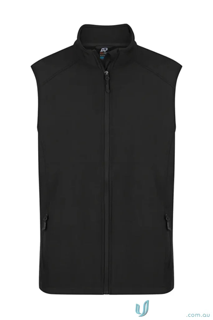 Black sleeveless zip-up vest from Selwyn Ladies Vest, perfect for workwear and uniforms