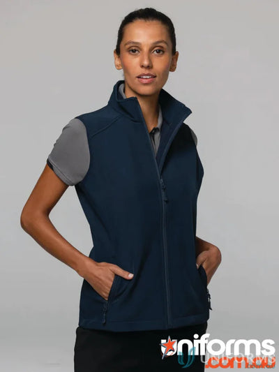 Navy blue softshell vest from Selwyn Ladies Vest, perfect for workwear and uniforms