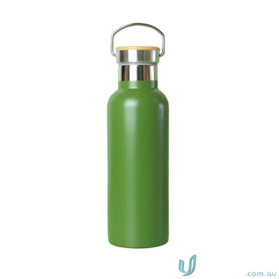 Green stainless steel shadow 500ml water bottle with handle for active life