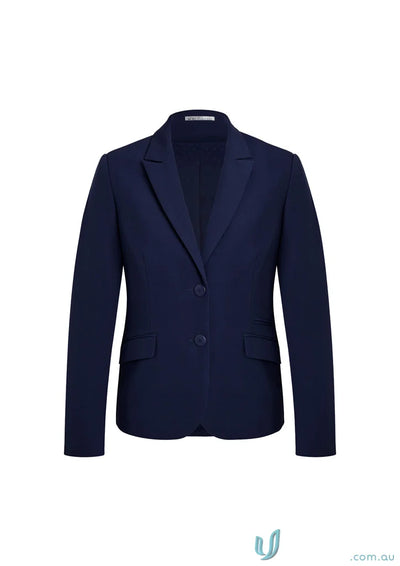 Navy blue Siena 2 Button Mid Length Jacket perfect for women’s Siena mid in client-facing roles