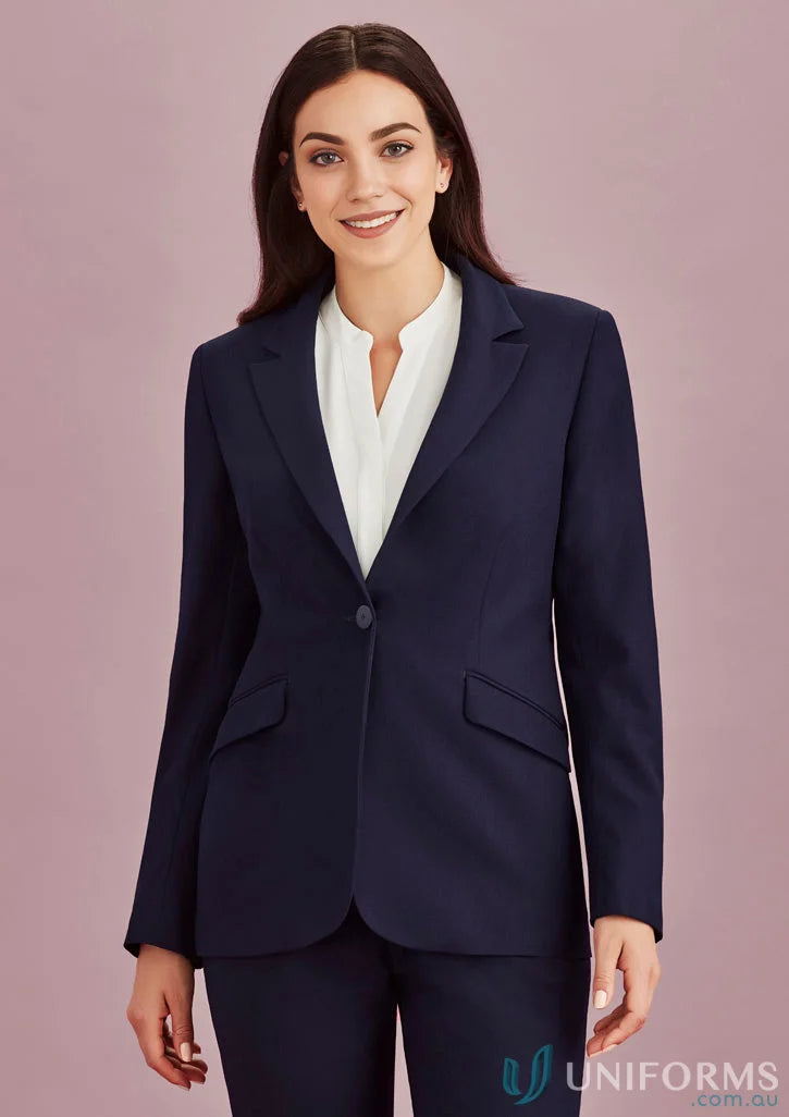Navy blue women’s Siena Longline Jacket from Biz Collection Siena for a chic look