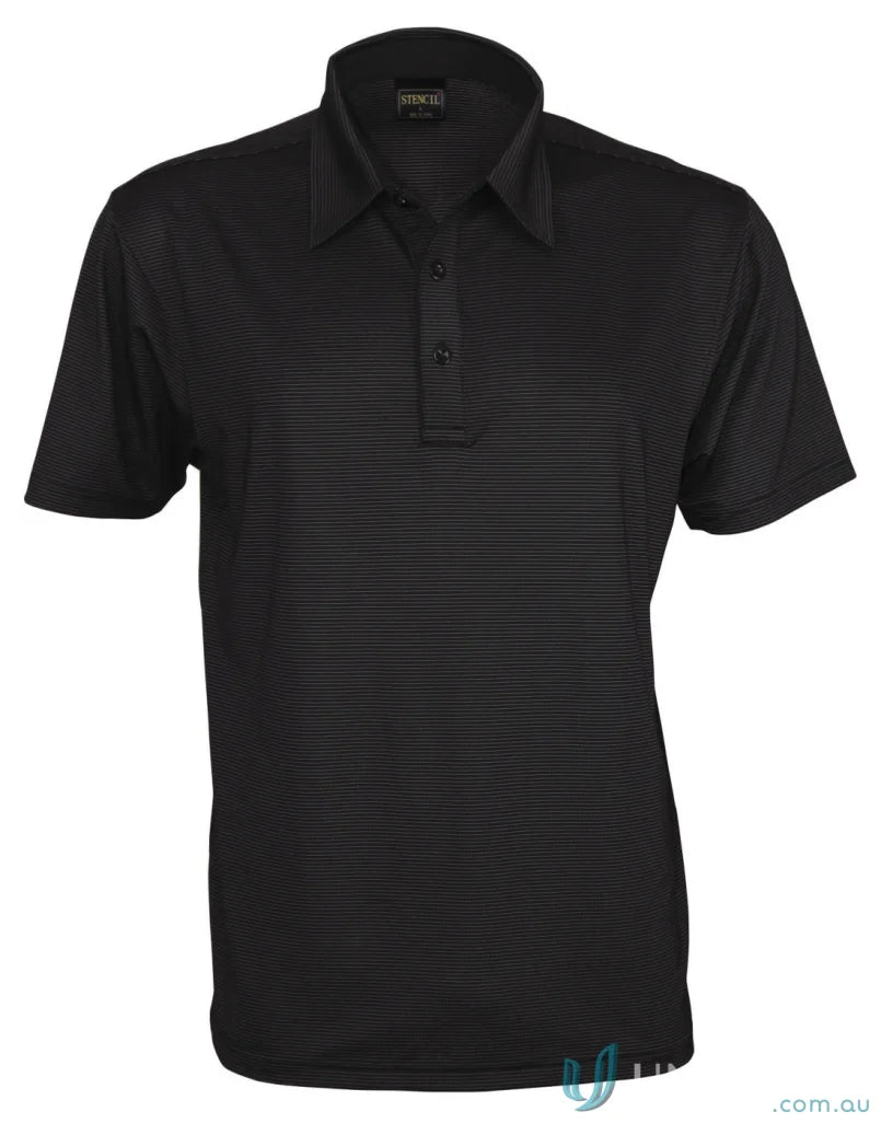 1058-PT 1058 Premium SilverTech Polo in Black/Silver