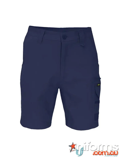 SlimFlex Tradie Cargo Shorts in navy blue with spacious cargo shorts pockets for work and style