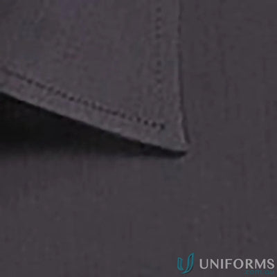 Dark gray fabric with stitched edges on Smith End SS Shirt women’s short sleeve easy iron