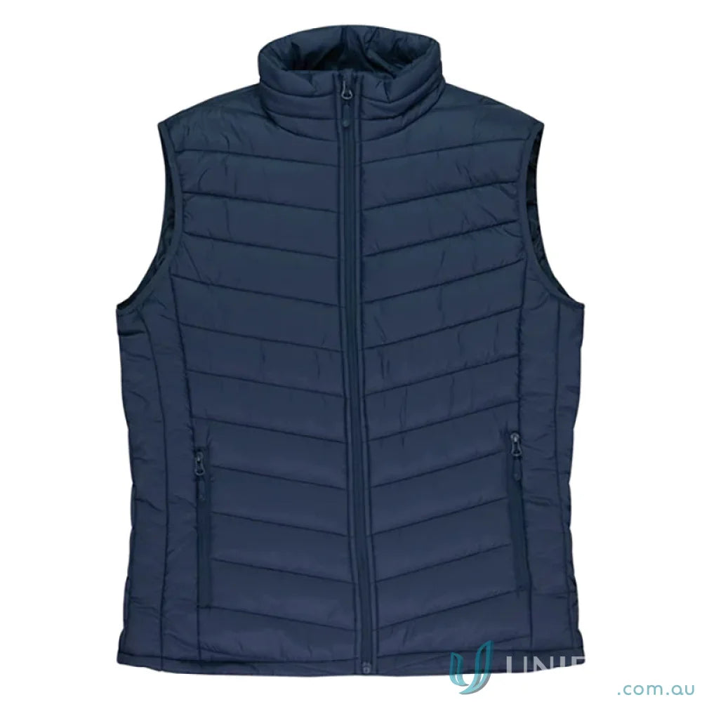 Navy blue quilted vest from Snowy Kids Vests perfect for uniforms or workwear styles