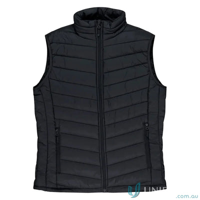 Black quilted puffer vest from Snowy Mens Vests, perfect padded nylon jacket option