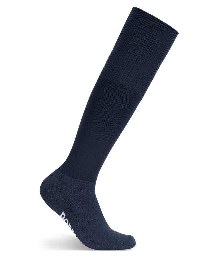 Navy blue jb podium sport sock with ribbed cuff and white heel branding perfect for uniforms and workwear use