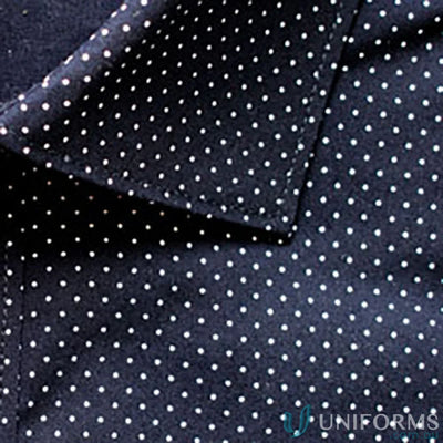 Dark blue SOHO Dot Print LS Shirt with silk protein finish and visible collar
