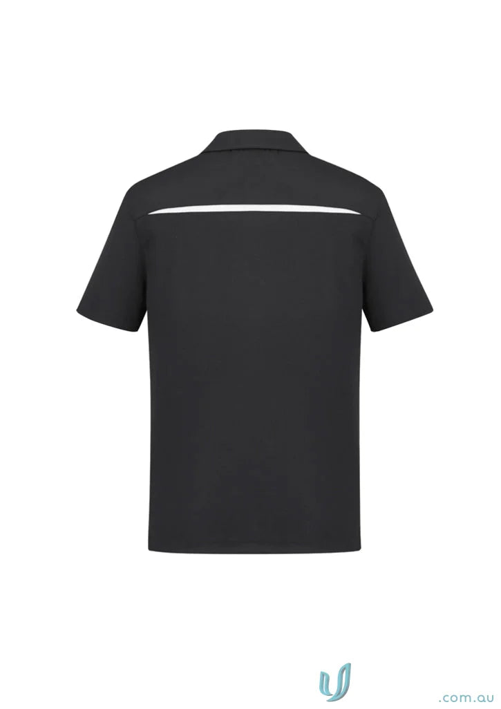 Black Sonar Polo shirt with back vent from BizCool Contrast Panels collection for reliable uniforms