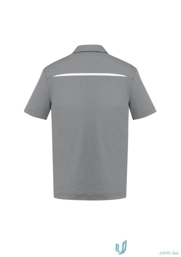 Gray short-sleeved shirt from the Sonar Polo collection with bizcool contrast panels