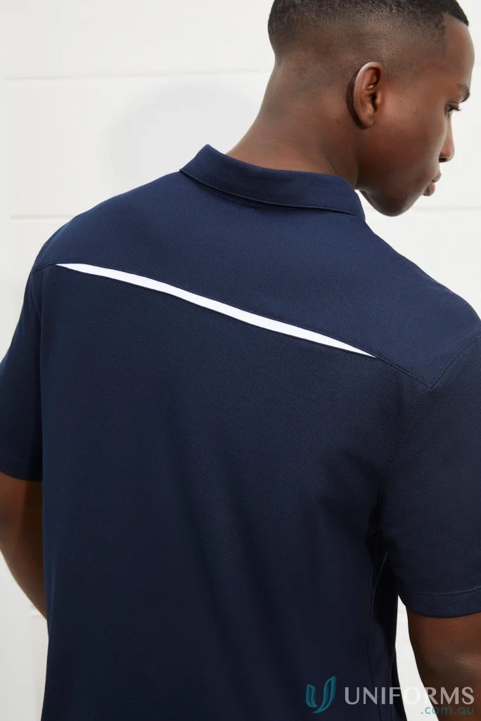 Sonar Polo navy polo shirt with white stripe from collection Sonar Polo, ideal for reliable uniforms