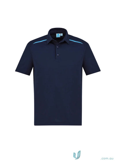 Sonar Polo navy blue shirt with light blue accents from Bizcool contrast panels collection