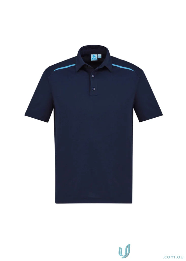 Sonar Polo navy blue shirt with light blue accents from Bizcool contrast panels collection
