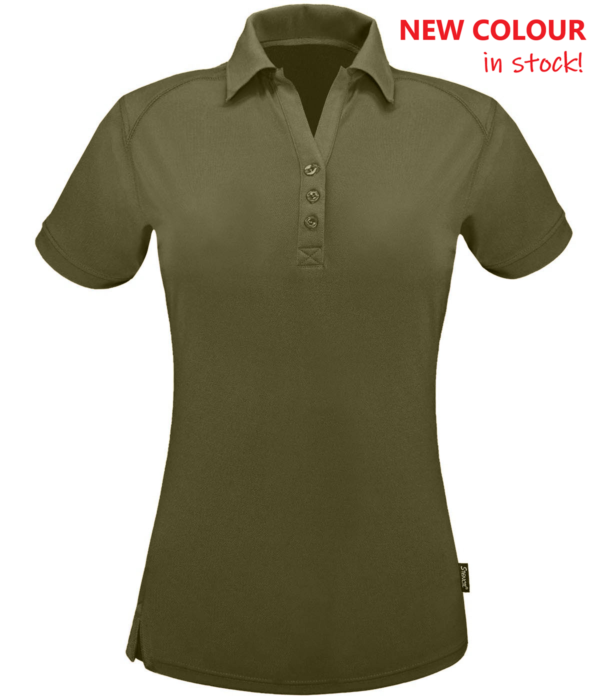 Stencil 1166 Sorona Ladies SS Polos in olive
