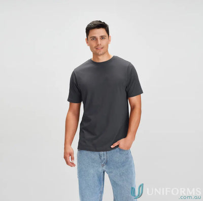 Southport Tee ice short sleeve mens T-shirt with twin needle sleeve in dark gray