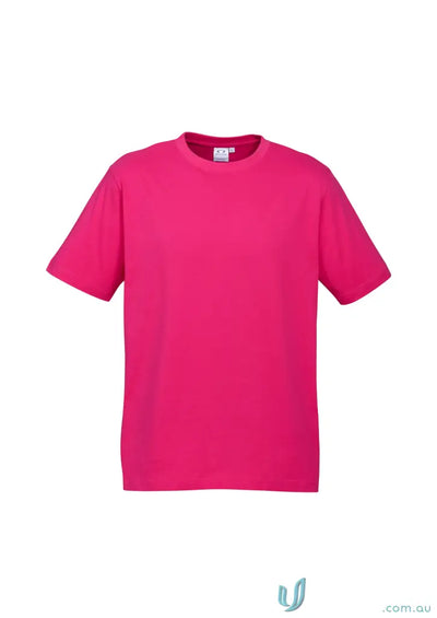 Vibrant pink Southport Tee with twin needle sleeve from Biz Collection Mens Ice short sleeve