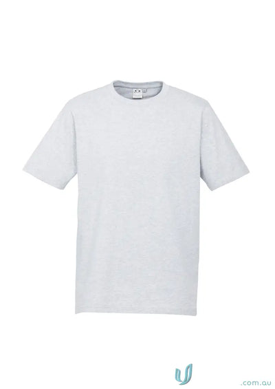 Southport Tee light grey crew neck t-shirt with twin needle sleeve for men