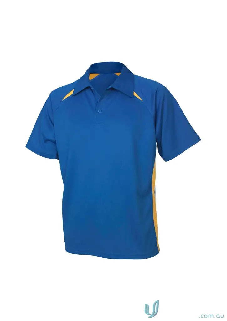 Splice Polo from Biz Collection Splice featuring short sleeves and yellow accents