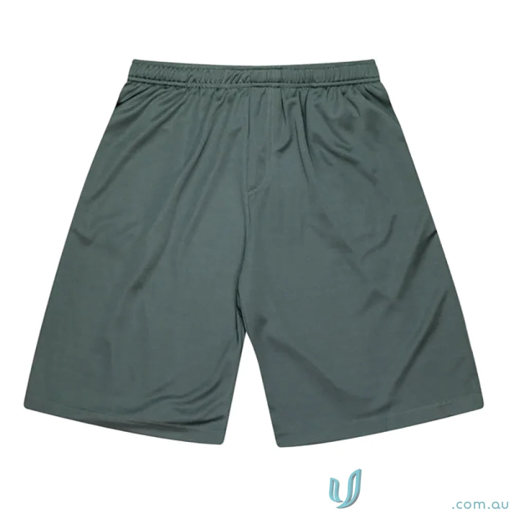Gray athletic shorts perfect for sports, workouts, and casual wear