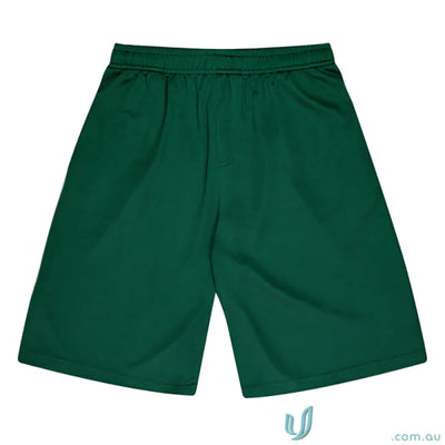 Green athletic sports shorts perfect for workout, uniforms, or casual workwear