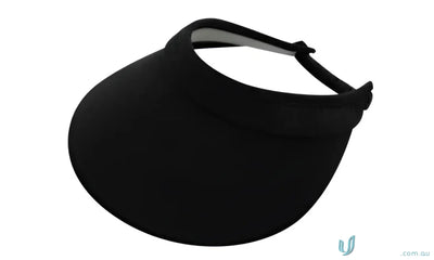 Black Sun Visor with elastic fastener for sports, uniforms, and workwear