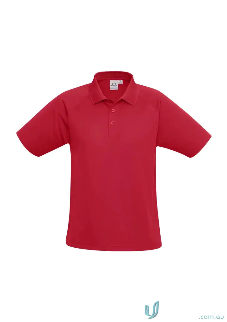 Red short-sleeved polo shirt from Collection Sprint P300MS Mens Biz Cool line