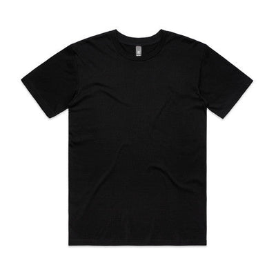 Black v-neck t-shirt with short sleeves and a ribbed neckline.