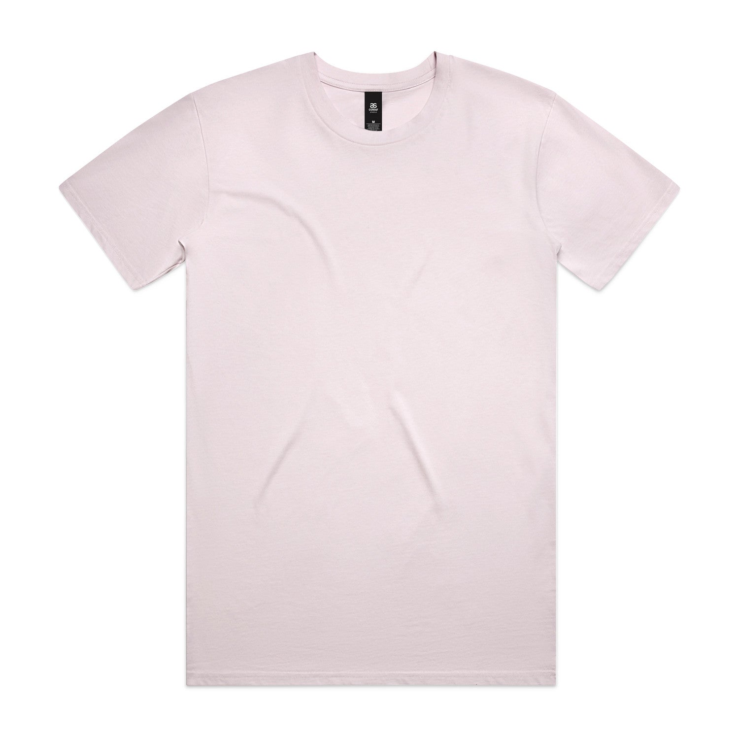 A minimalist pale pink planett staple tee with crew neck and subtle texture perfect for casual workwear uniforms