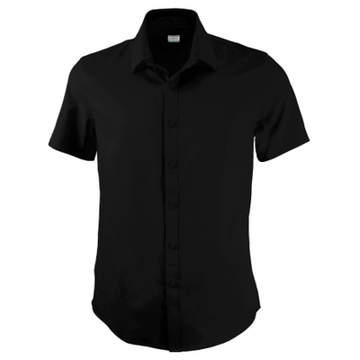 easy care shirt 2061S Stencil Men's Essential Short Sleeve Shirt in Black