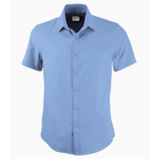 easy care shirt 2061S Stencil Men's Essential Short Sleeve Shirt in Sky Blue