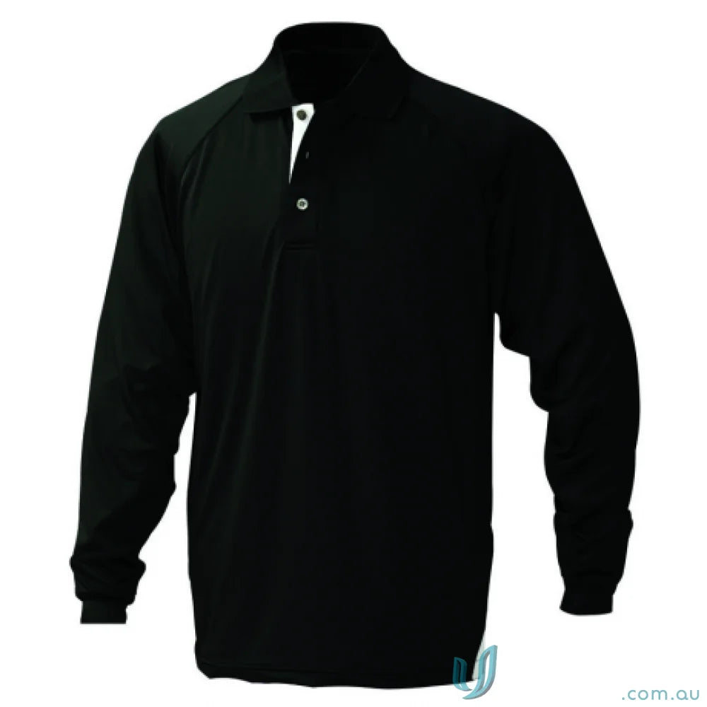 Stencil 1042-PT Stencil Team LS Polo in Black/Silver