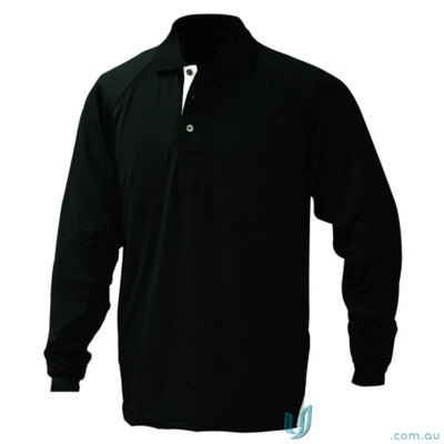 Stencil 1042-PT Stencil Team LS Polo in Black/Silver