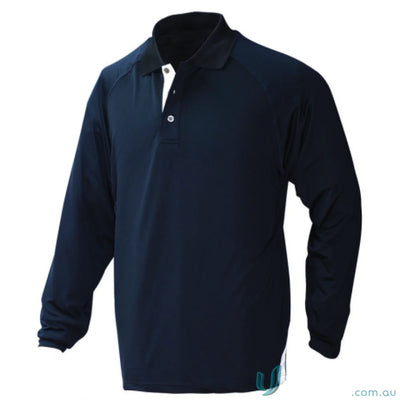Stencil 1042-PT Stencil Team LS Polo in Navy/White