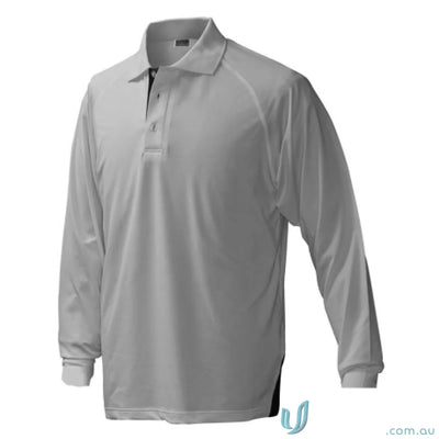 Stencil 1042-PT Stencil Team LS Polo in Silver/Navy