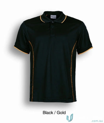 Bocini CP0910 Stitch Polo in Black/Gold