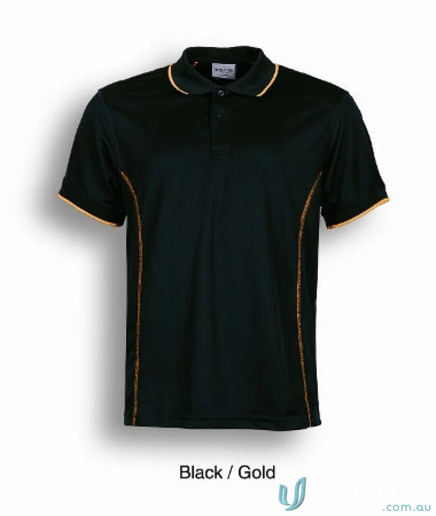 Bocini CP0910 Stitch Polo in Black/Gold