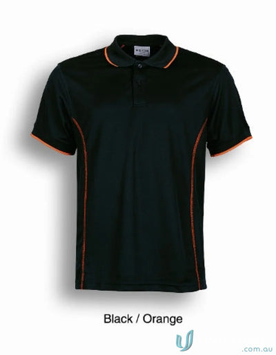 Bocini CP0910 Stitch Polo in Black/Orange