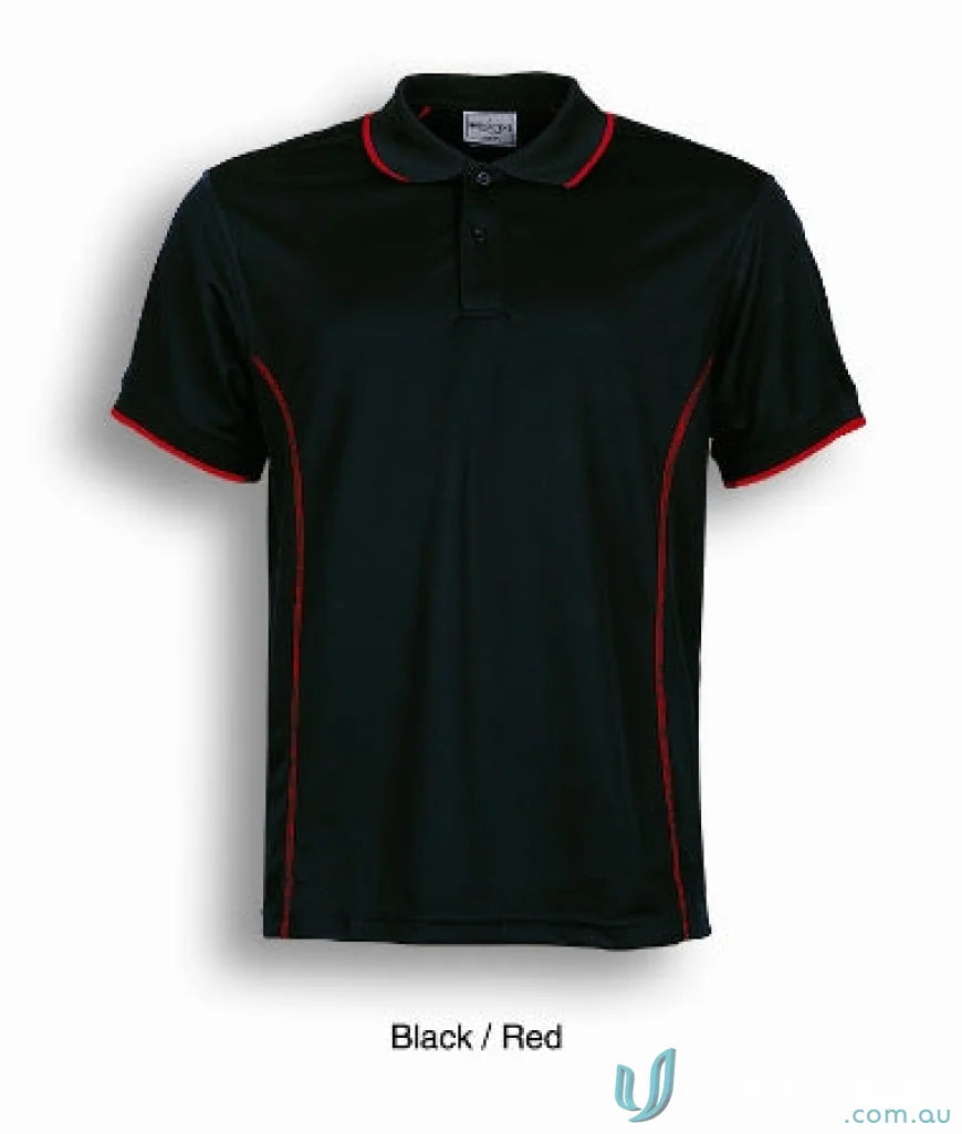 Bocini CP0910 Stitch Polo in Black/Red
