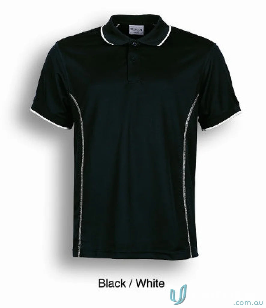 Bocini CP0910 Stitch Polo in Black/White
