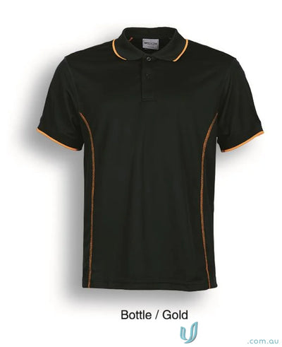 Bocini CP0910 Stitch Polo in Bottle/Gold